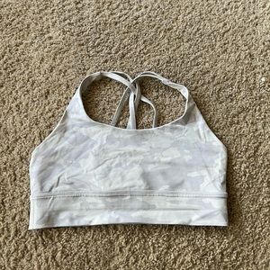 Lululemon Wunder Train Bra - size 10 white Camo
